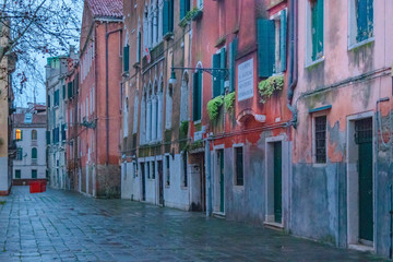 Naklejka premium Empty Street, Venice, Italy