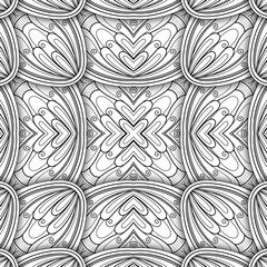 Monochrome Seamless Tile Pattern, Fancy Kaleidoscope