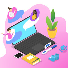 People chat on the forum in internet