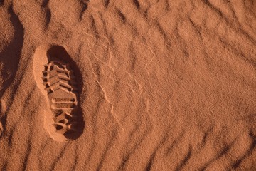 Wadi Rum desert in Jordan - obrazy, fototapety, plakaty