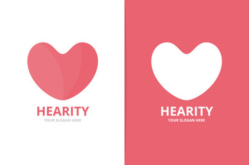 Vector heart logo combination. Love symbol or icon. Unique romantic logotype design template.