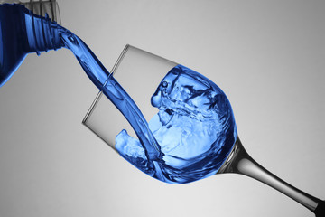 pouring liquid into the goblet