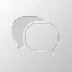 Naklejka premium chat icon. Paper design. Cutted symbol. Pitted style
