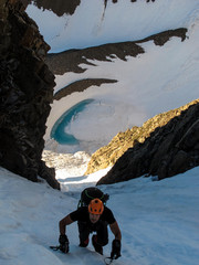 A climber in the Colorado Rocky Mountains, near Aspen