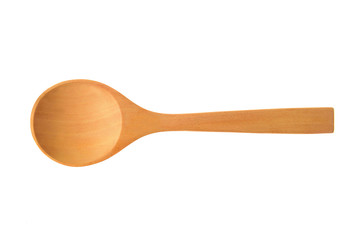 Wooden spoon  isolated on white background