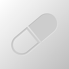 tablet icon. Paper design. Cutted symbol. Pitted style