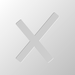 Obraz premium Wrong mark icon. Paper design. Cutted symbol. Pitted style
