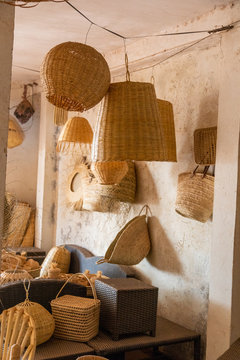 Display of wicker items