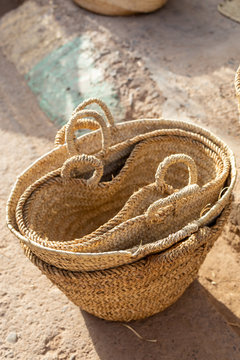 Several baskets on display