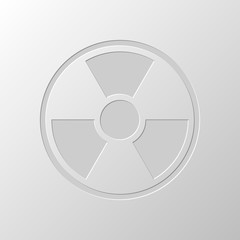 hazard, radiation. simple silhouette. Paper design. Cutted symbo