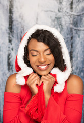 African American woman on the holiday season 