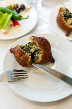 A savory pastry filled with vegetables