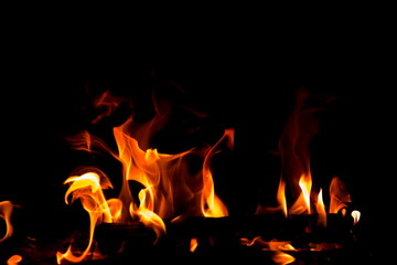 Abstract fire on black background