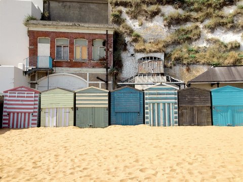Row of beach huts in Broadstairs