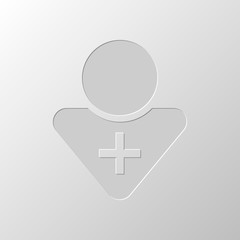 Obraz premium doctor, person with medical cross. Paper design. Cutted symbol.