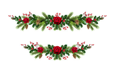Roses Christmas decor set