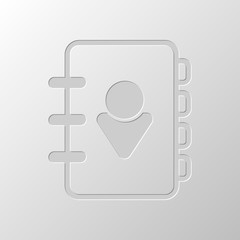 address book with person on cover. simple icon. linear symbol wi