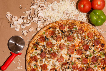 Tasty Pizza and Ingredients