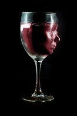 Alcoholic Wine Addiction Concept