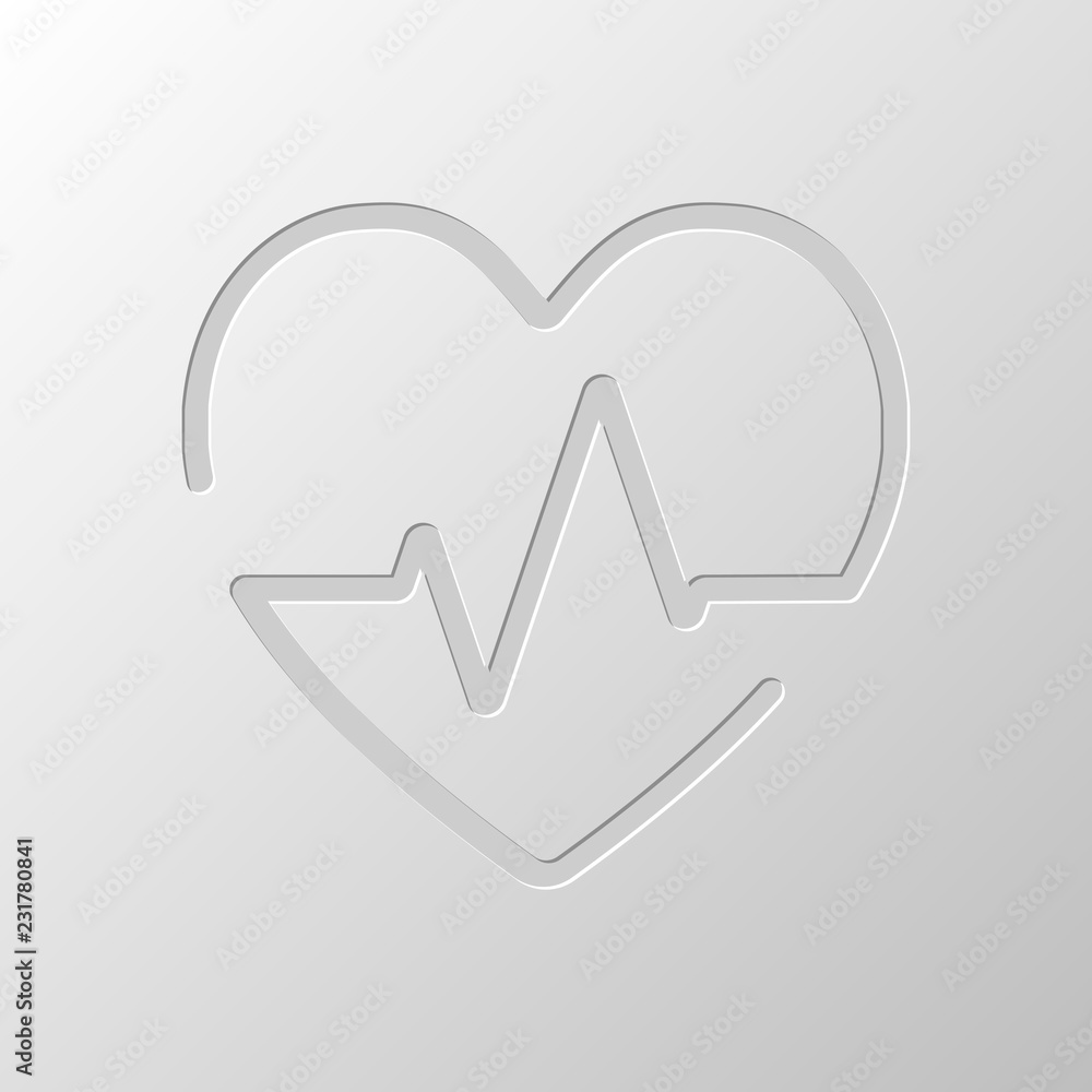 Aufkleber heart and pulse line. one line style. linear icon with thin outl