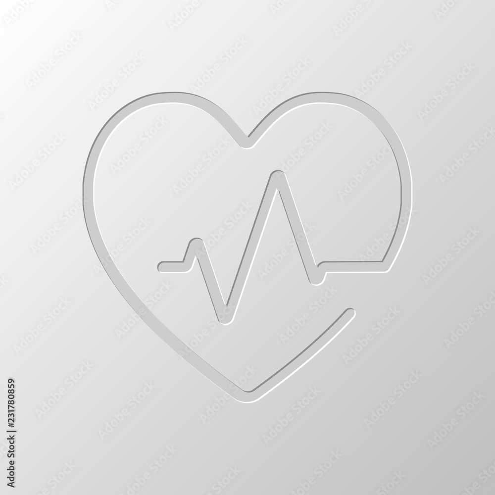 Aufkleber heart and pulse line. one line style. linear icon with thin outl