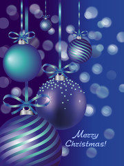 Happy christmas background with baubles