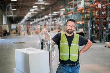 Warehouse worker portrait.