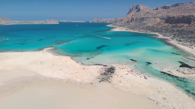 Balos lagoon on Crete island with azure clear water, Greece, Europe. Crete is the largest and most populous of the Greek islands. 