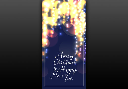 Holiday Web Banner with Lights Illustration