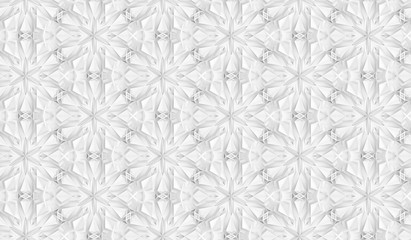 Three-dimensional texture of complex geometric elements intertwined with each other 3D illustration