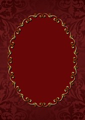 antique background with golden frame