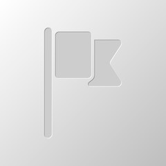 Simple flag icon. Paper design. Cutted symbol. Pitted style