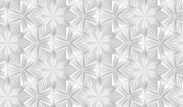 Complex volumetric seamless pattern 3D illustration