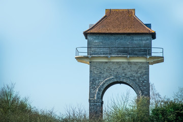 Closeup of Beautiful and very old Historical security observation tower 