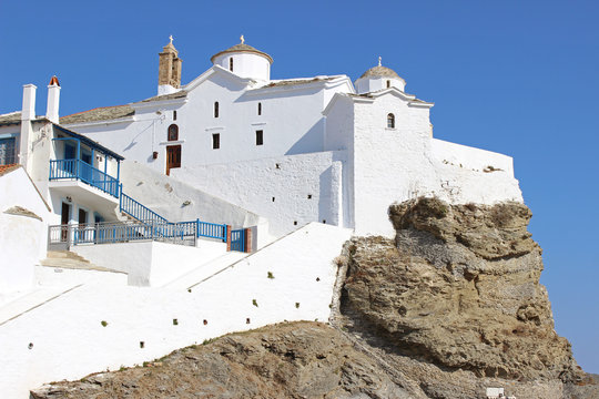 Skopelos town church basilica of Agios Athanasios in&nbsp;the castle stairs