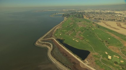 Aerial Bay Shoreline Golf course sport San Francisco USA