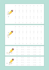 Tracing Lines vector for preschool or kindergarten and special Education. Tracing Lines for developing fine motor skills