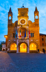 Pordenone city hall at evening