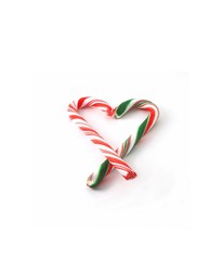 Christmas Candy cane with red and green Bow.