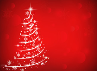 Beautiful christmas tree With snowflakes in the Christmas season.