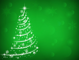 Beautiful christmas tree With snowflakes in the Christmas season.