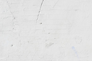 White painted uneven scratched concrete brick plaster wall lines detail fragment background