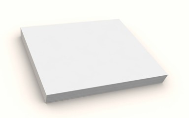 Blank book or drawing pad on neutral background, template for your cover, closed, 3d rendering