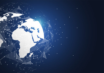 Global network connection. World map point and line composition concept of global business. Vector Illustration