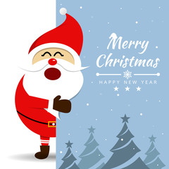 Merry Christmas with Santa Claus. Vector illustration