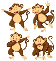 Fototapete Affe Affenfigur mit unterschiedlicher Pose