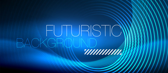 Neon glowing circles background