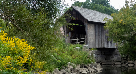 Fototapeta na wymiar Covered Bridge in Greenbank Hollow Vermont