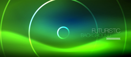 Neon glowing circles background