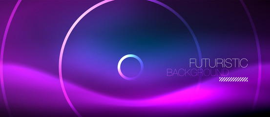 Neon glowing circles background